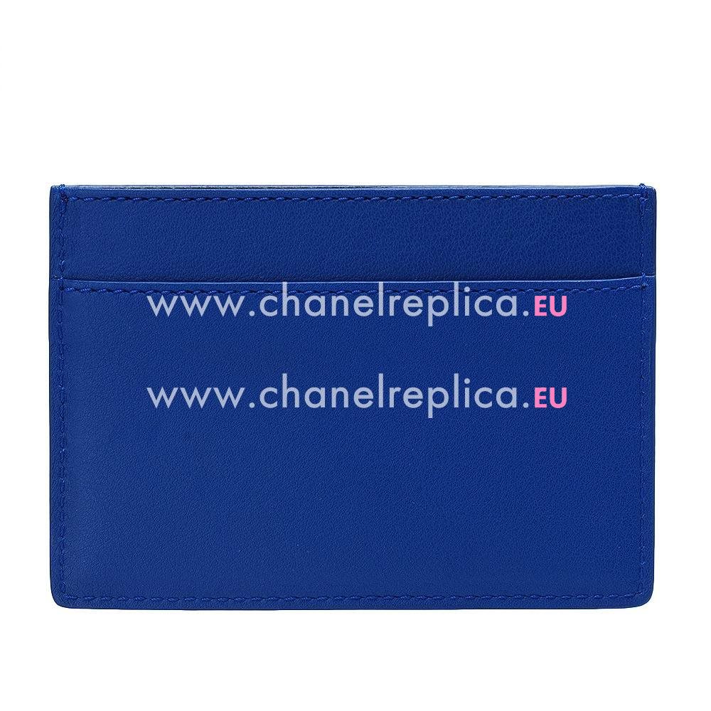 YSL Saint Laurent Ligne Y Macho Calfskin Cardcase In Jewelry Blue YSL5153012