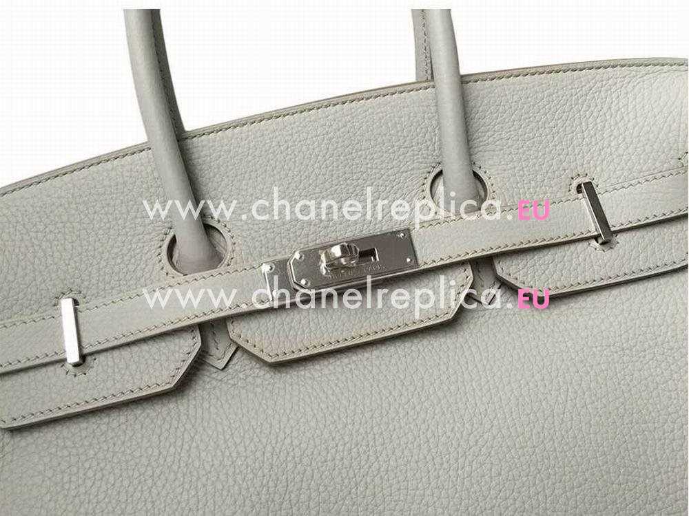 Hermes Taurillon Clemence Birkin 35 Gris Perle Palladium H1035LTG