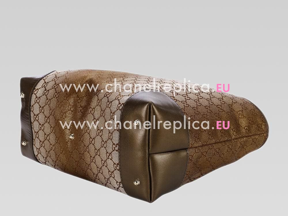Gucci Heart Bit GG Calfskin Leather Weaving Tote Bag In Anti Golden Cuprum G463574