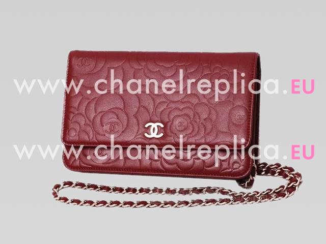 Chanel Camellia Flower Lambskin Woc Bag Red A36203