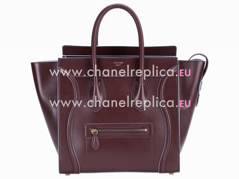 Celine Mini Luggage Calfskin Nano Bag Wine Red CE66656