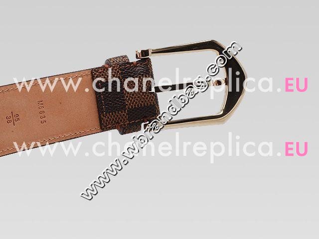Louis Vuitton Damier Ebene Canvas Rivited Belt M6835T