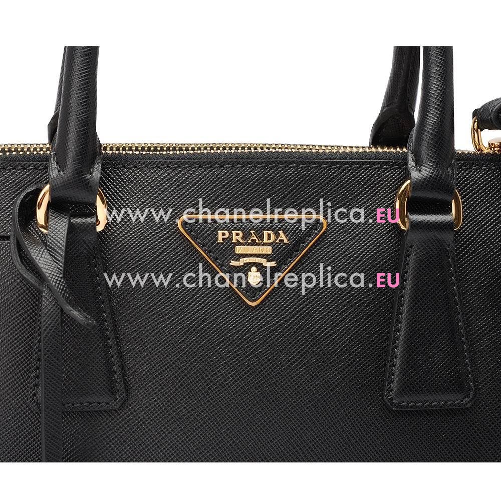 Prada Saffiano Lux Triangle Logo Small Bag In Black PR506589