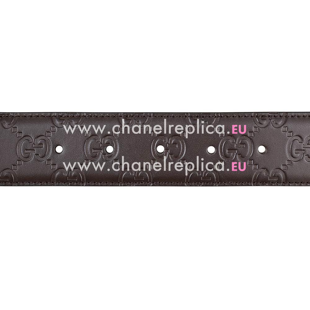 Gucci Signature Classic GG Buckle Embossed Belt Sorrel 33336092P