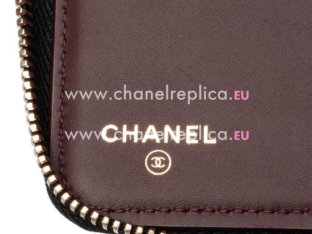 Chanel Caviar Gold CC Zippy Wallet Black A888150