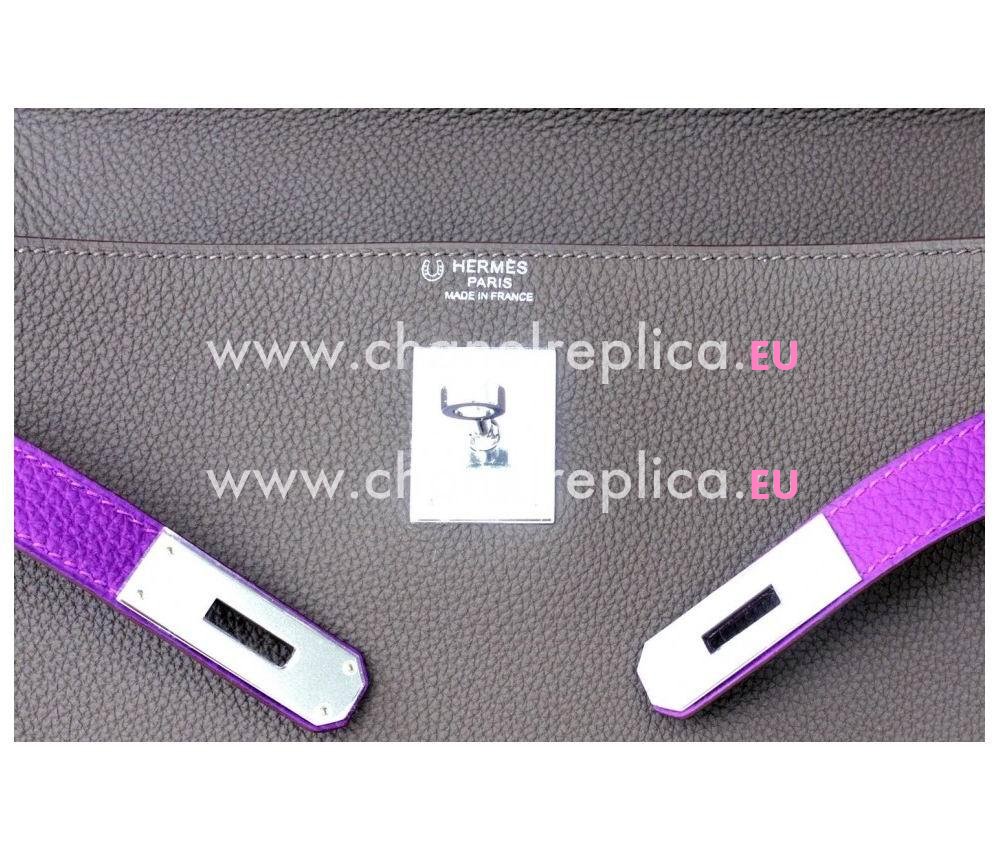 Hermes Horseshoe Stamp Kelly 32cm Taupe Anemone Togo Leather Palladium Hardware Handbag HK1032DSD