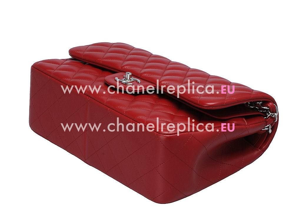 Chanel Lambskin Jumbo Double Flap Bag RED(Silver) A58600RLD