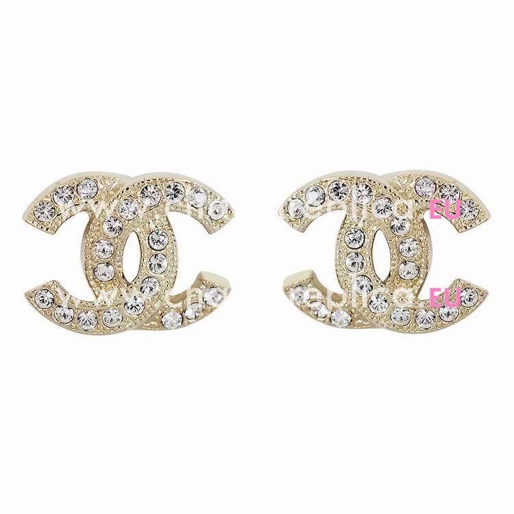 Chanel CC Logo Metal/Crystal Earring Gold FE956024