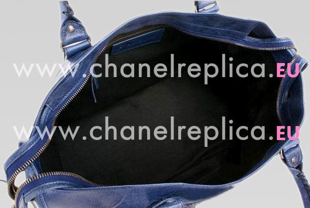 Balenciage Part Time Top Leather Bag Deep Blue 168028DB