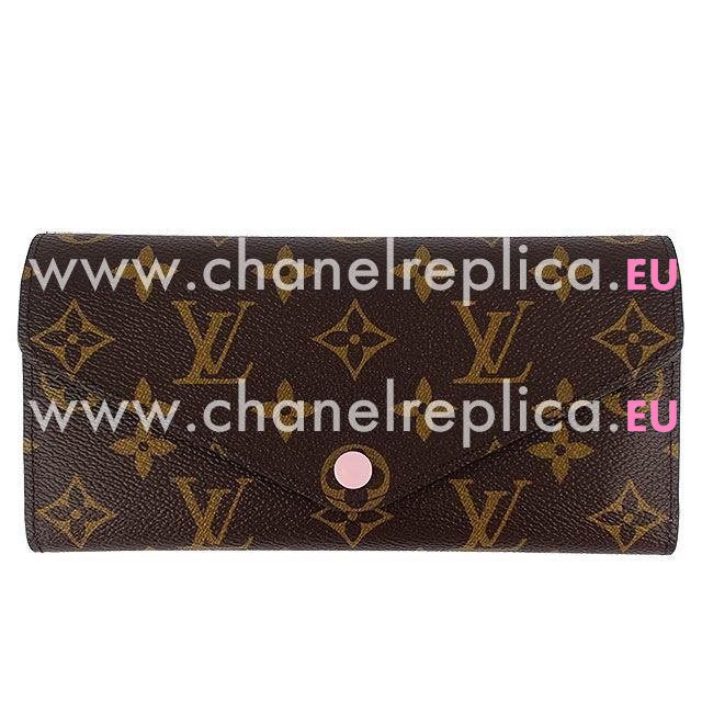 Louis Vuitton Classic Monogram Canvas Zipper Wallet Rose Ballerine M41739