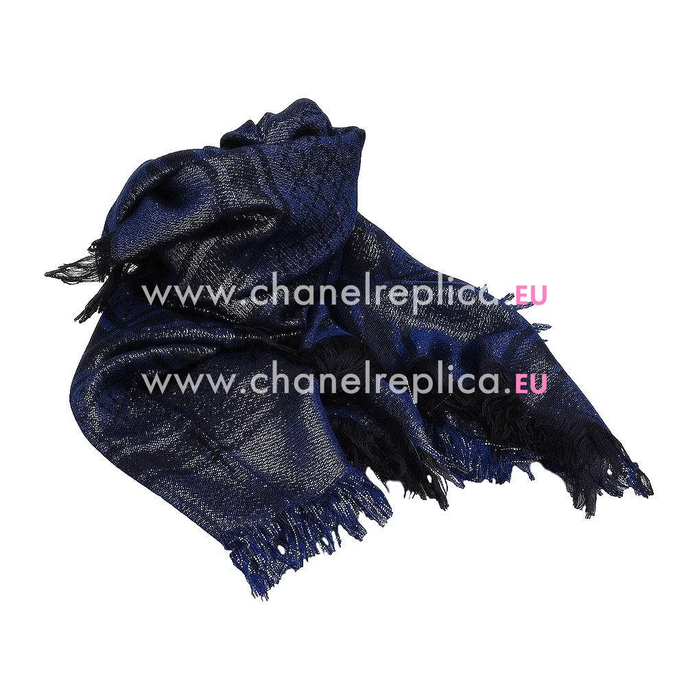 Gucci Classic Diamante Silk Wool Scarf Depp Blue G6102808