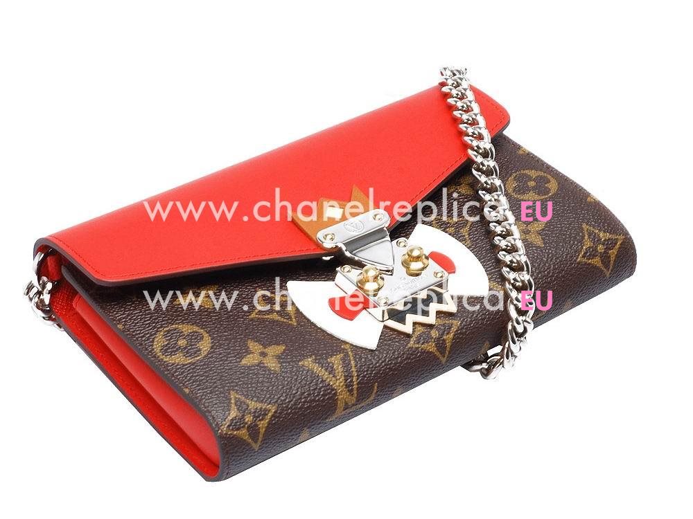 Louis Vuitton Monogram Canvas Tribal Mask Chaine Wallet Red M60797