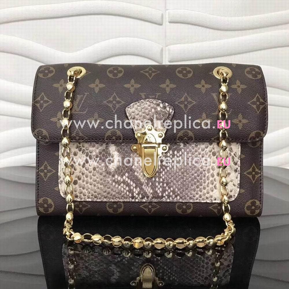 Louis Vuitton Victoire Monogram Canvas Python Bag N92961