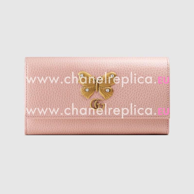 Gucci Leather continental wallet with butterfly 499359 CAOGT 5969