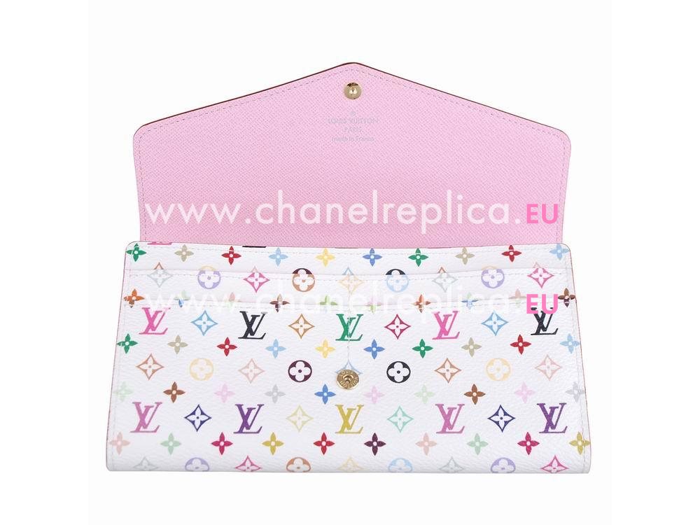 Louis Vuitton Monogram Multicolore Sarah Wallet White M60667