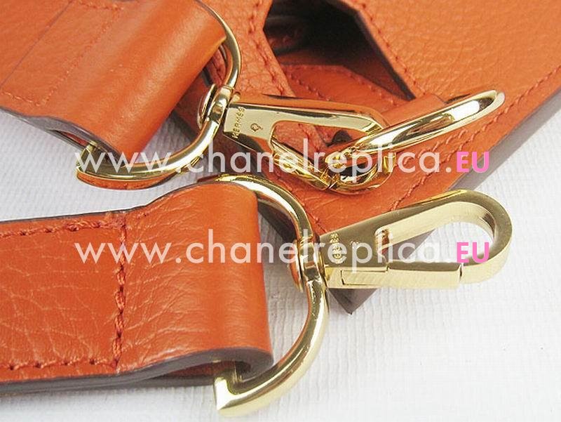 Hermes Jysiere Clemence 31cm Shoulder Bag Orange(Gold) H1096ORG