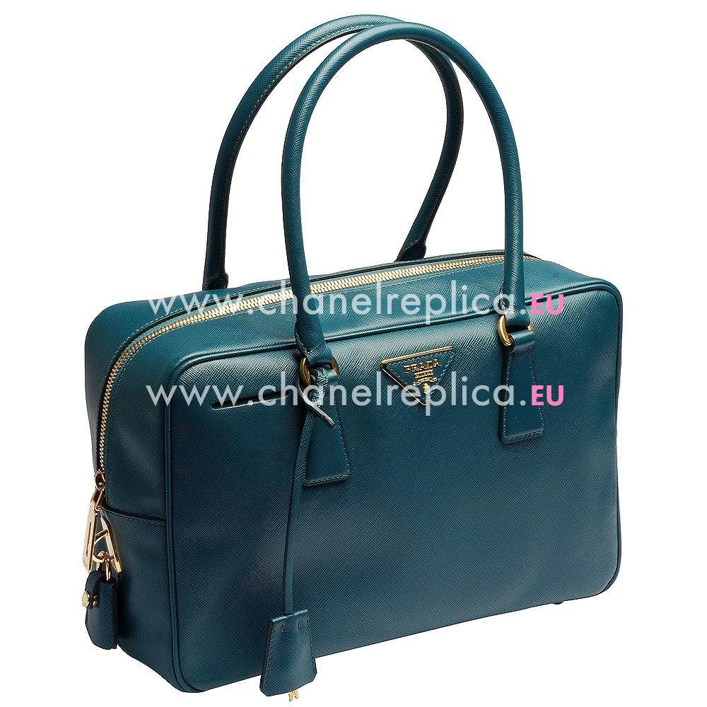 Prada Saffiano Lux Triangle Logo Bag Lake Blue PR588557