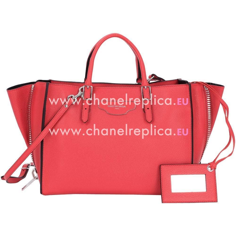 Balenciage Papier Calfskin Silvery hardware Bag Red B996587