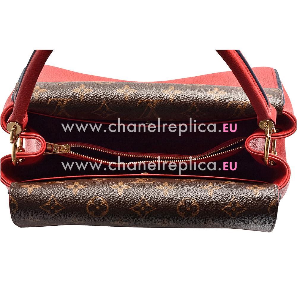 Louis Vuitton Double v calf leather and Monogram canvas Bag M54624