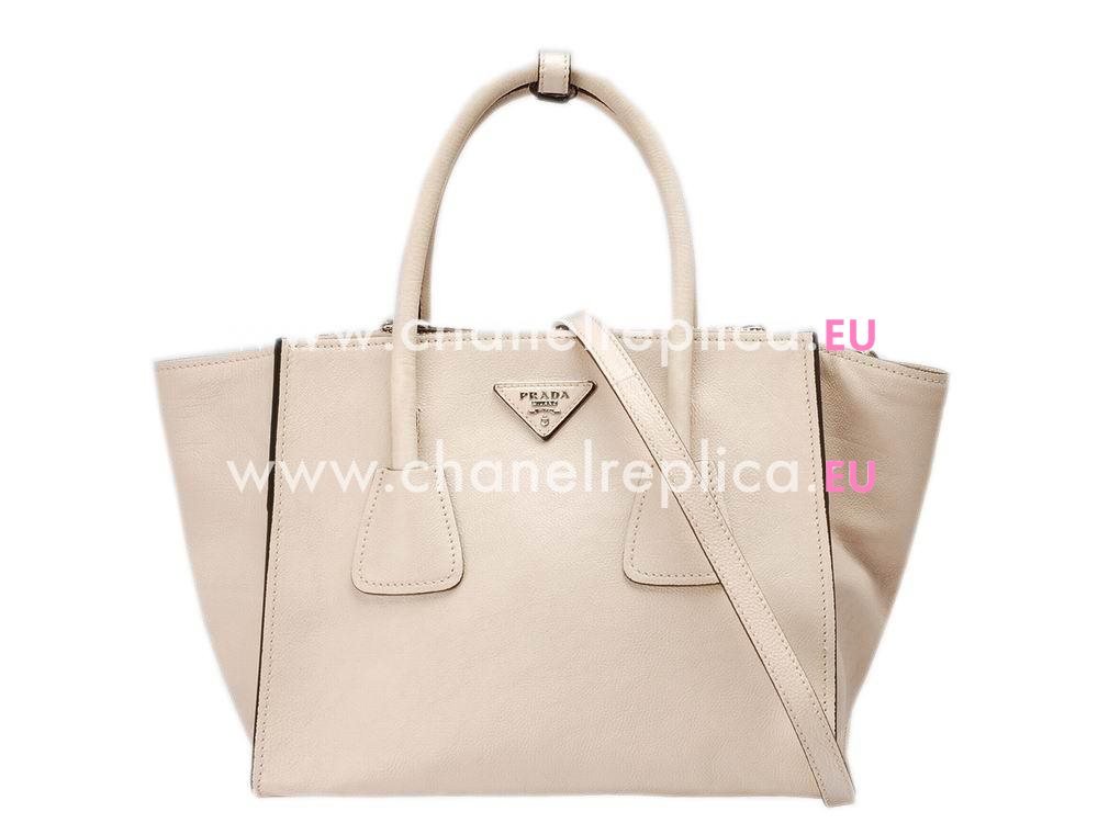 Prada Saffiano Glace Calfskin Triangle Logo Large Bag Link Pink PR524515