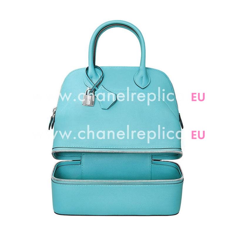 Hermes Bolide Secret Swift Saint-Cyr blue Palladium Hardware Handbag H070388CK3Z