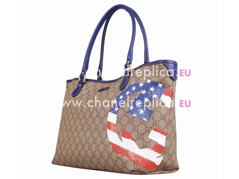 Gucci PVC GG Plus US Style Tote Bag Kahki 203693-1 KHJ1G 9766