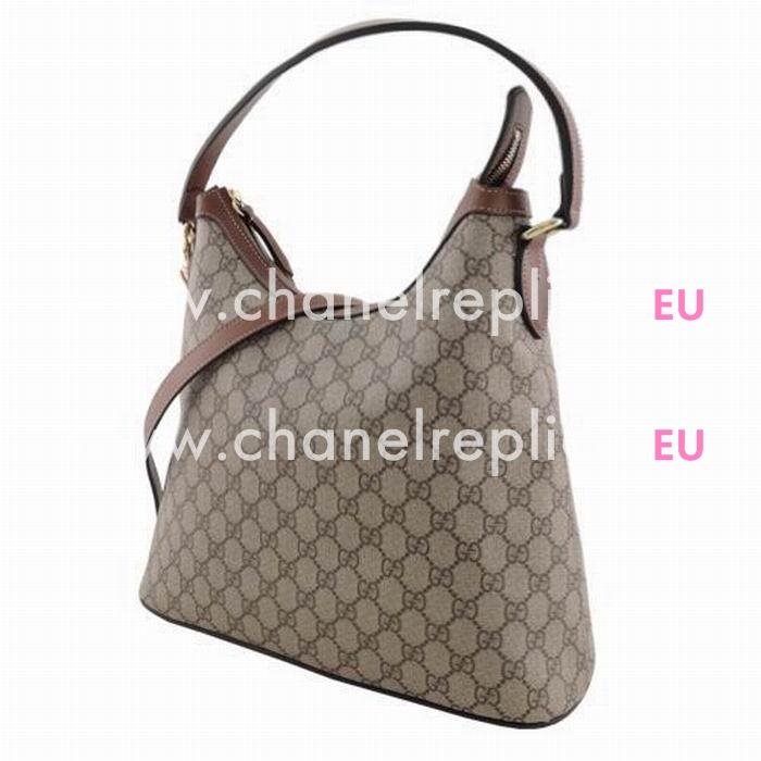 Gucci GG Supreme Hobo PVE Leather Bag In Khaki Brown G559451