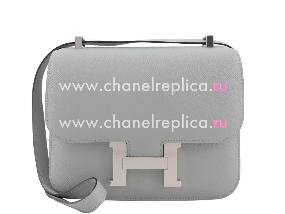 Hermes Constance 24cm Gray Epsom Leather Palladium Hardware Shouldbag H1024GR