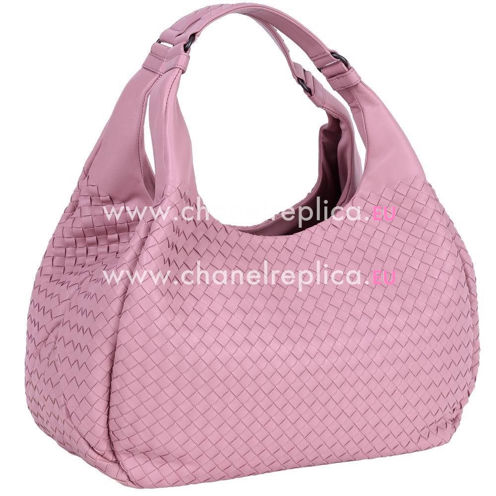 Bottega Veneta Campana Nappa Woven Large Shouldbag Pink B6110302
