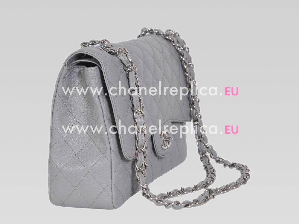 Chanel Caviar Jumbo Double Flap Bag Gray(Silver) A58600GLR