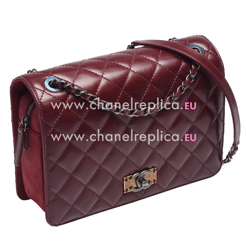 Chanel Lambskin Reissue Anti-silver Shouldbag Dark Red A70413E