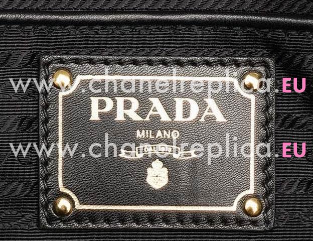 Prada Nappa Gaufre Lambskin Shopping Tote Bag In Black P369090