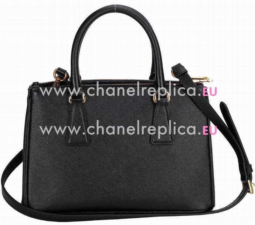 Prada Saffiano Triangle Logo Lux Leather Mini Handbag Black PBN2316