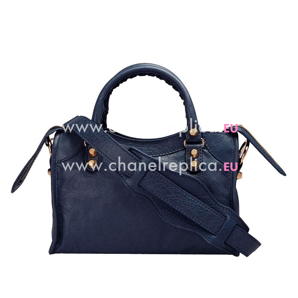 Balenciage City Lambskin Gold hardware Classic Mini Bag Deep Blue B2055046