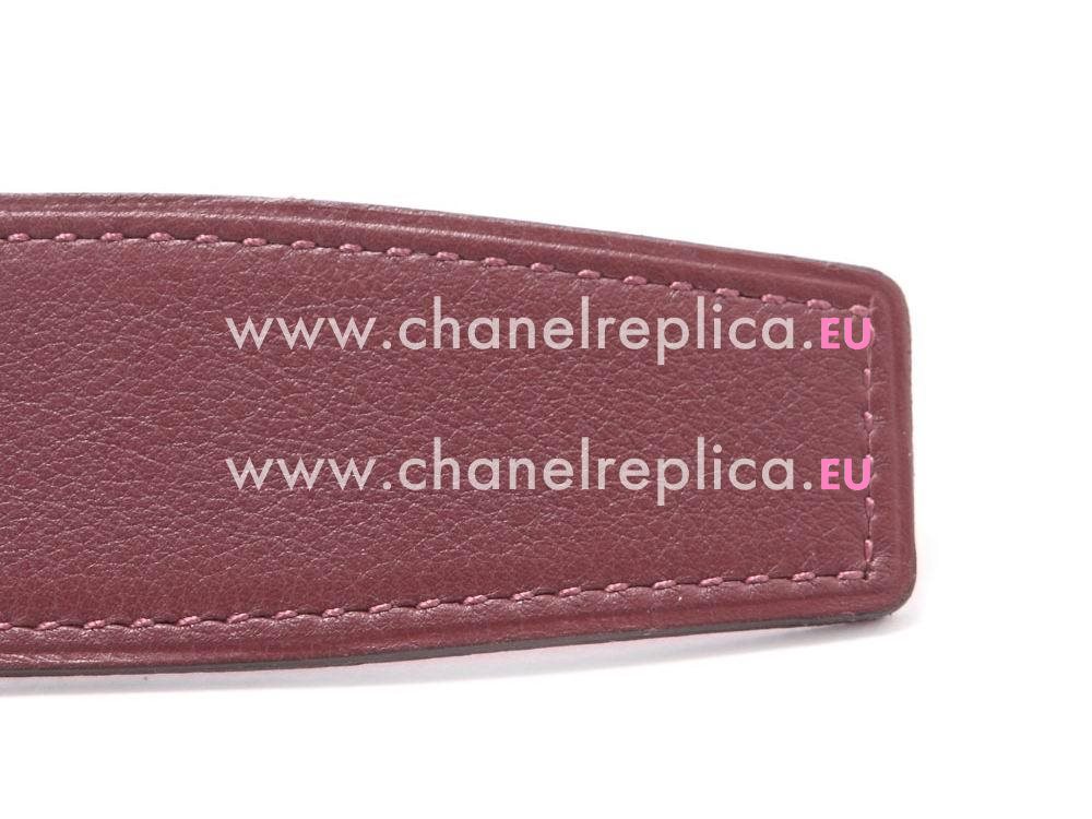 Hermes Gold H Red Epsom and Wine Red Togo Leather Two-sided Belt H918102