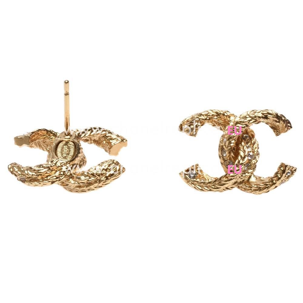 Chanel CC Logo Metal/Crystal Earring Gold FC427443