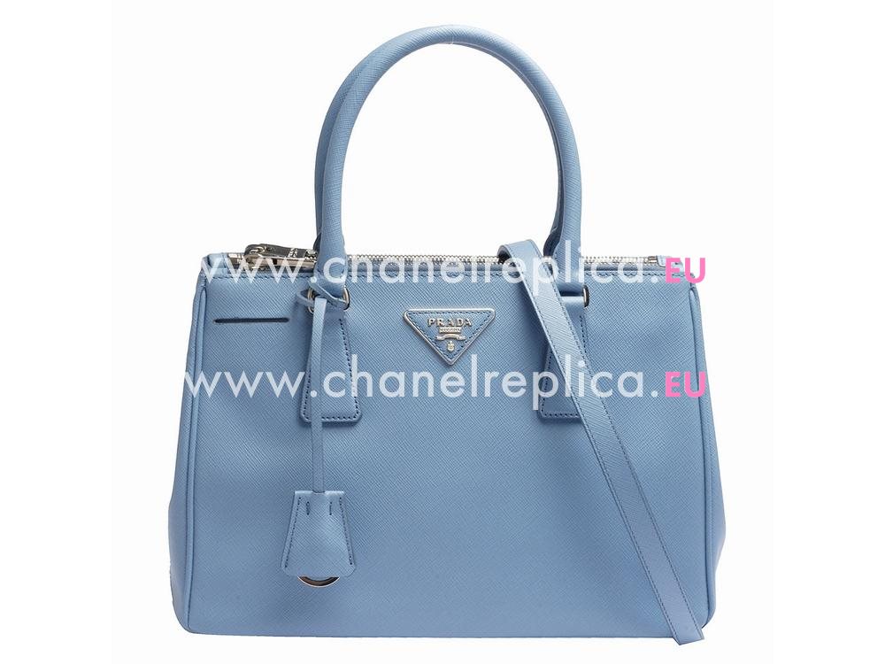 Prada Saffiano Lux Scratch Resistant Calfskin Handbag Light Blue P85226