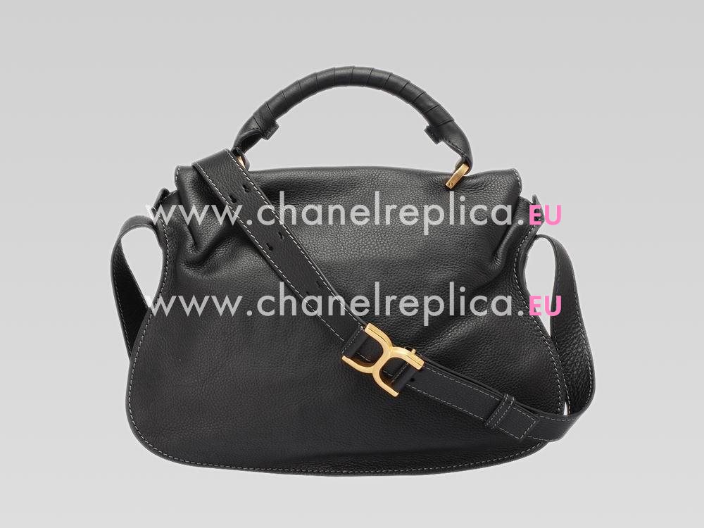 CHLOE Medium Marcie Calfskin Single Handle ShouldBag Black C459210