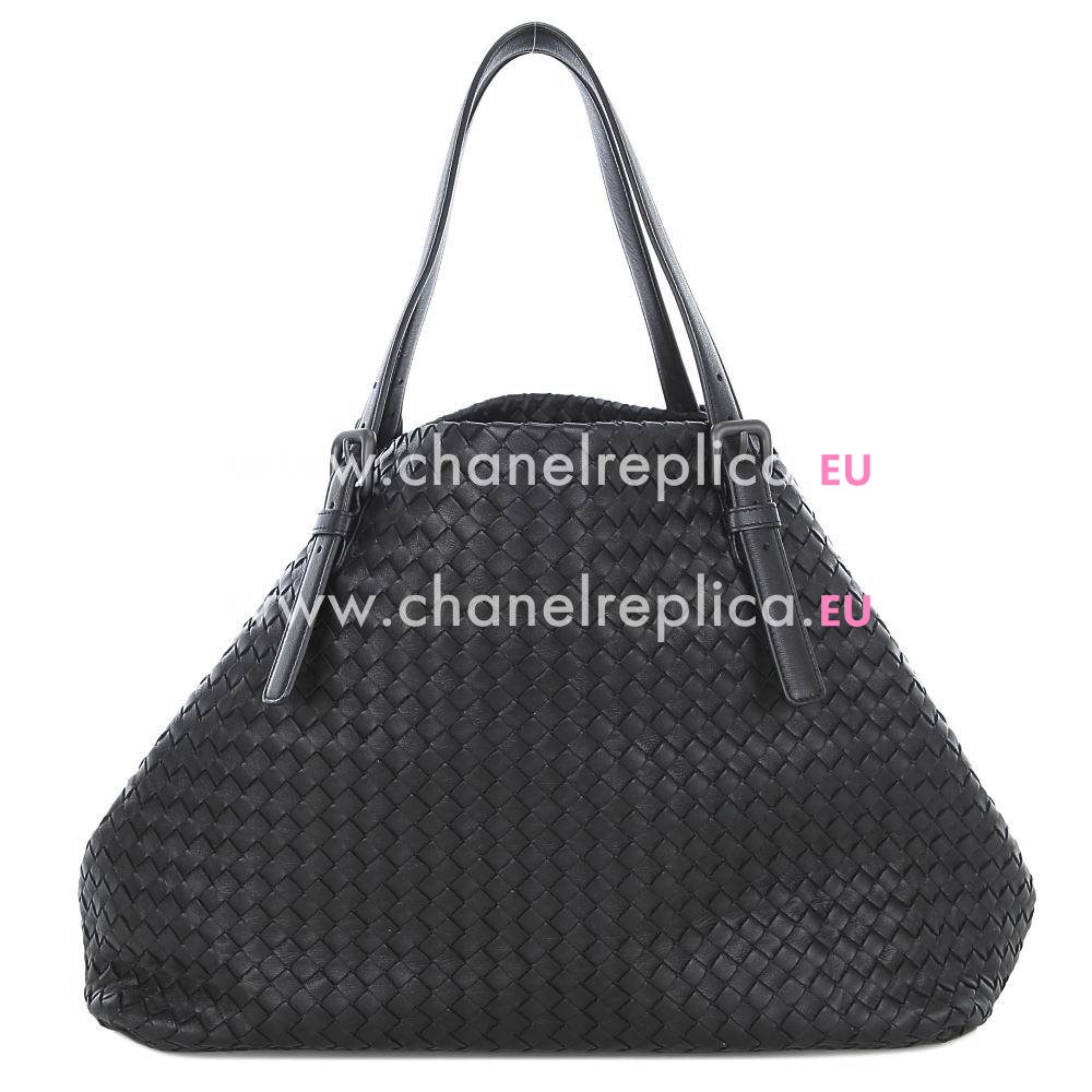 Bottega Veneta Classic Nappa Leather Woven Tote Bag Black B5642204