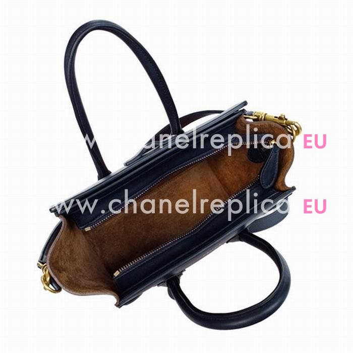 Celine Nano Luggage Caviar Calfskin Bag Coffee/Blue/Orange CE57B58