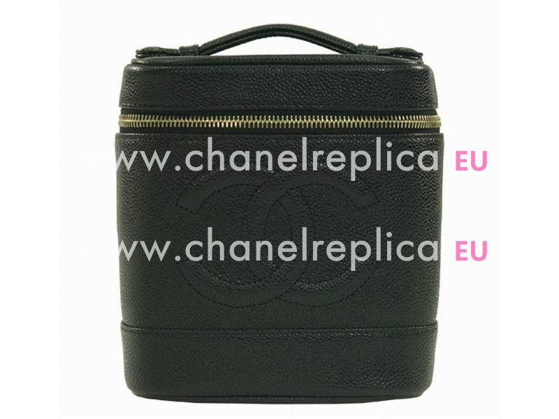 Chanel Caviar Cosmetics Case In Black A847566