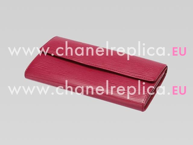 Louis Vuitton Epi Leather Sarah Wallet In Fucshia Red M60317