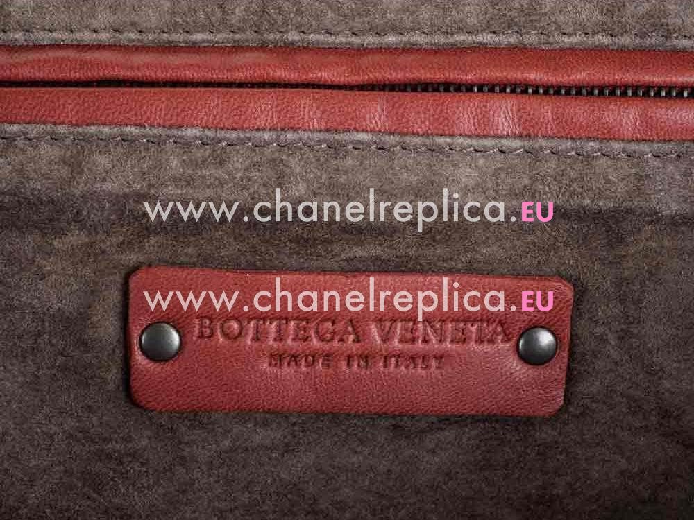Bottega Veneta Brunito Intrecciato Grosgrain Large Bag Brick-red BV309065