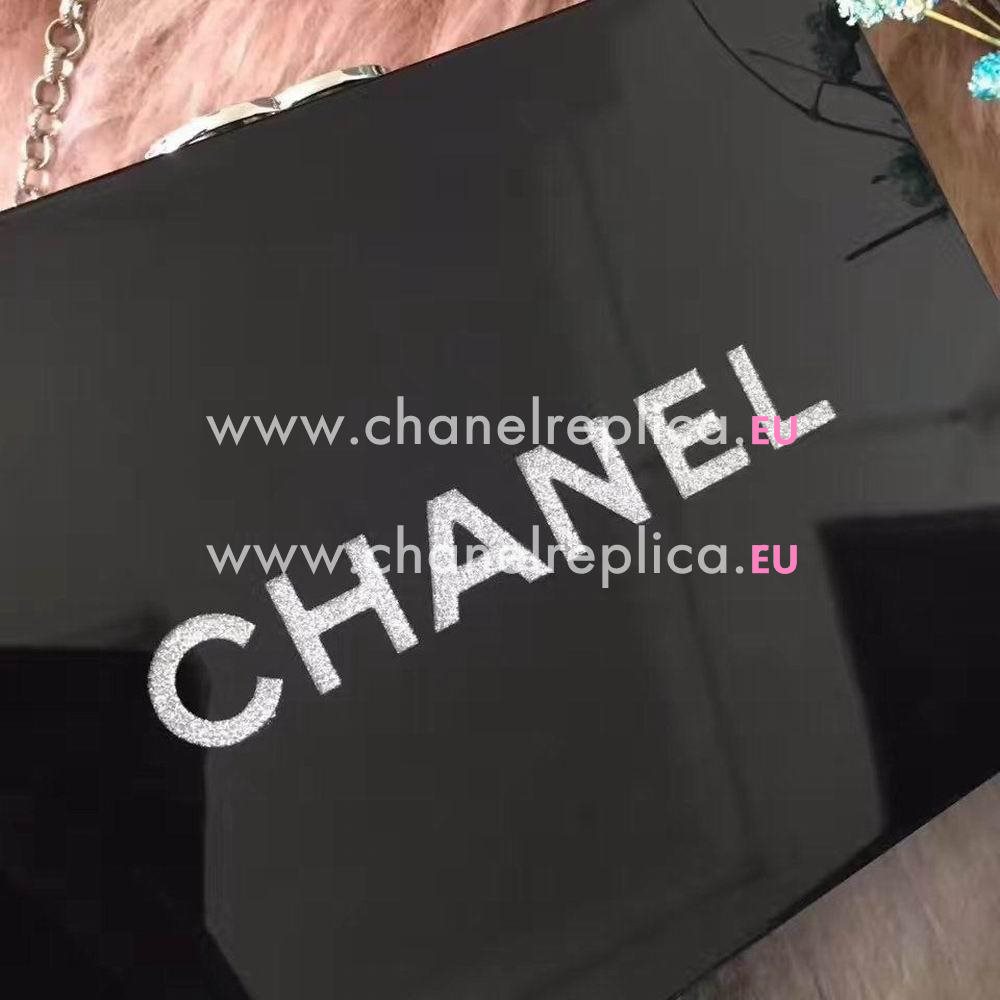 Chanel Resin Stass Silvery-too Metal Minaudiere Black A881848