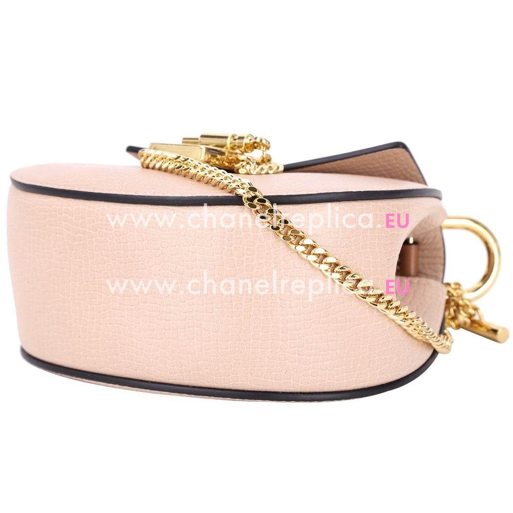 Chloe Drew Grain Leather Golden Chain Bag Pink Brown C55649961