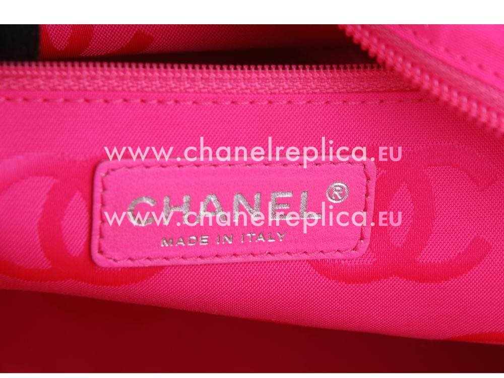 Chanel Cambon Lambskin Tote Bag White With Black CC A25169WBC