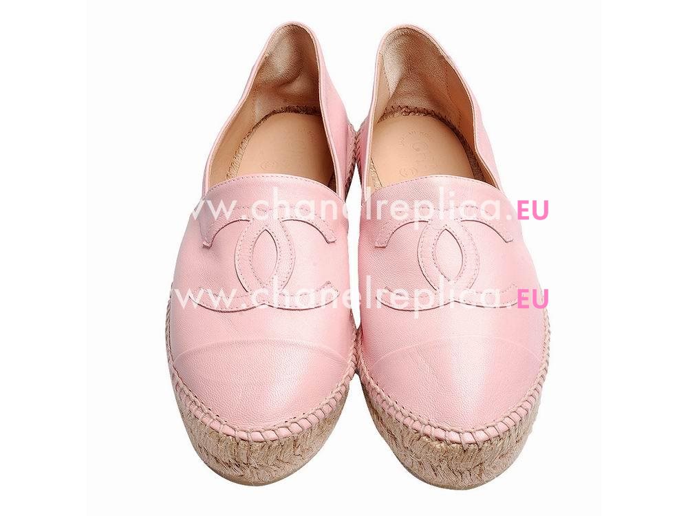 Chanel Lambskin CC Espadrilles Penelope Shoes Pink G29762-PINK