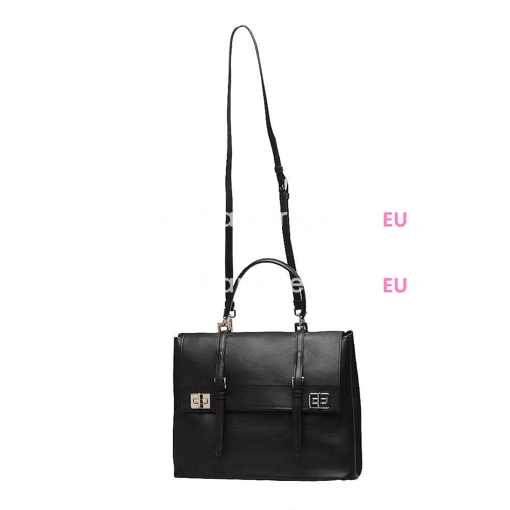 Prada Lux Claf Calfskin Relievo Logo Calfskin Should/handbag Black PR6101907