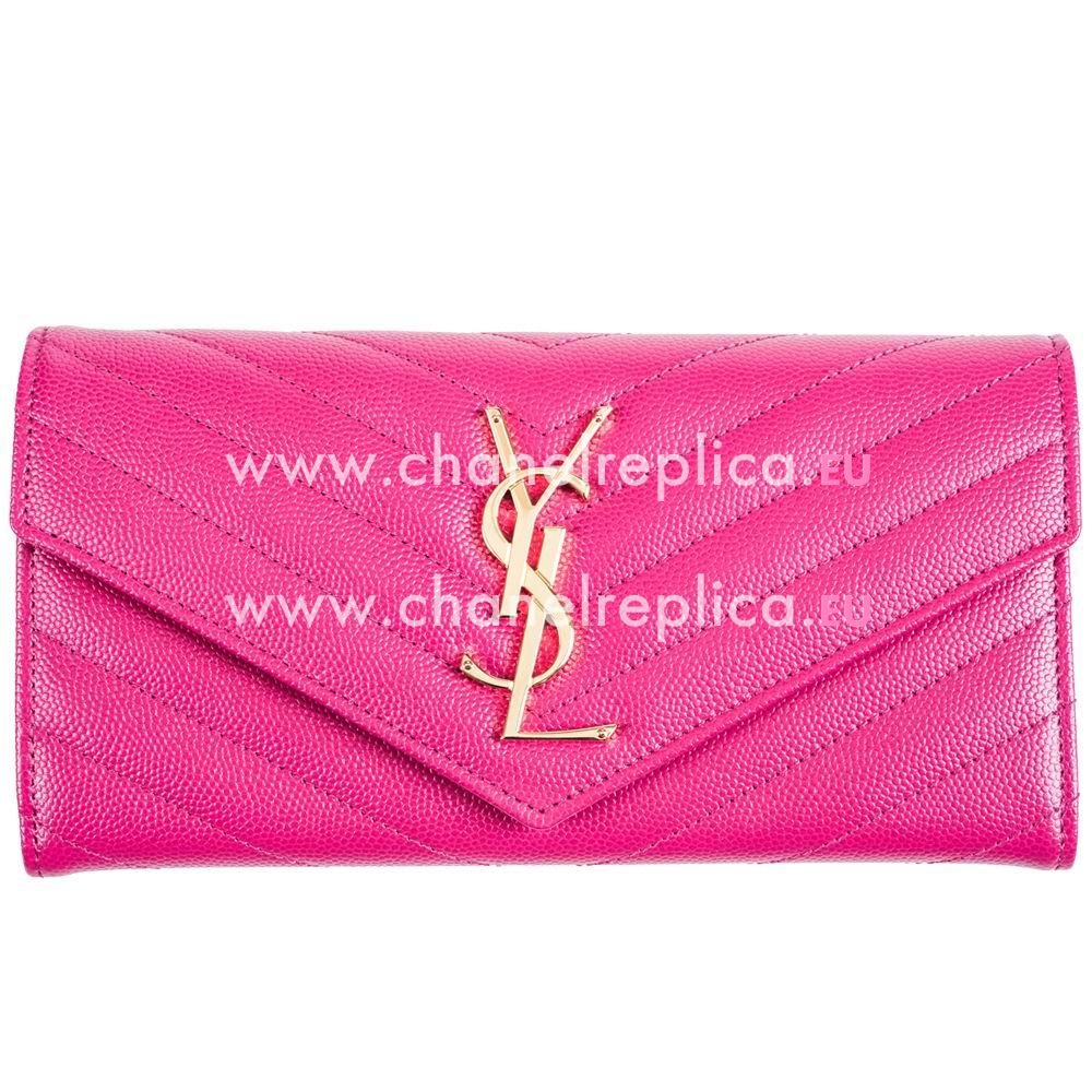 YSL Saint Laurent Cavier Calfskin Y Wallets In Pink YSL5350297