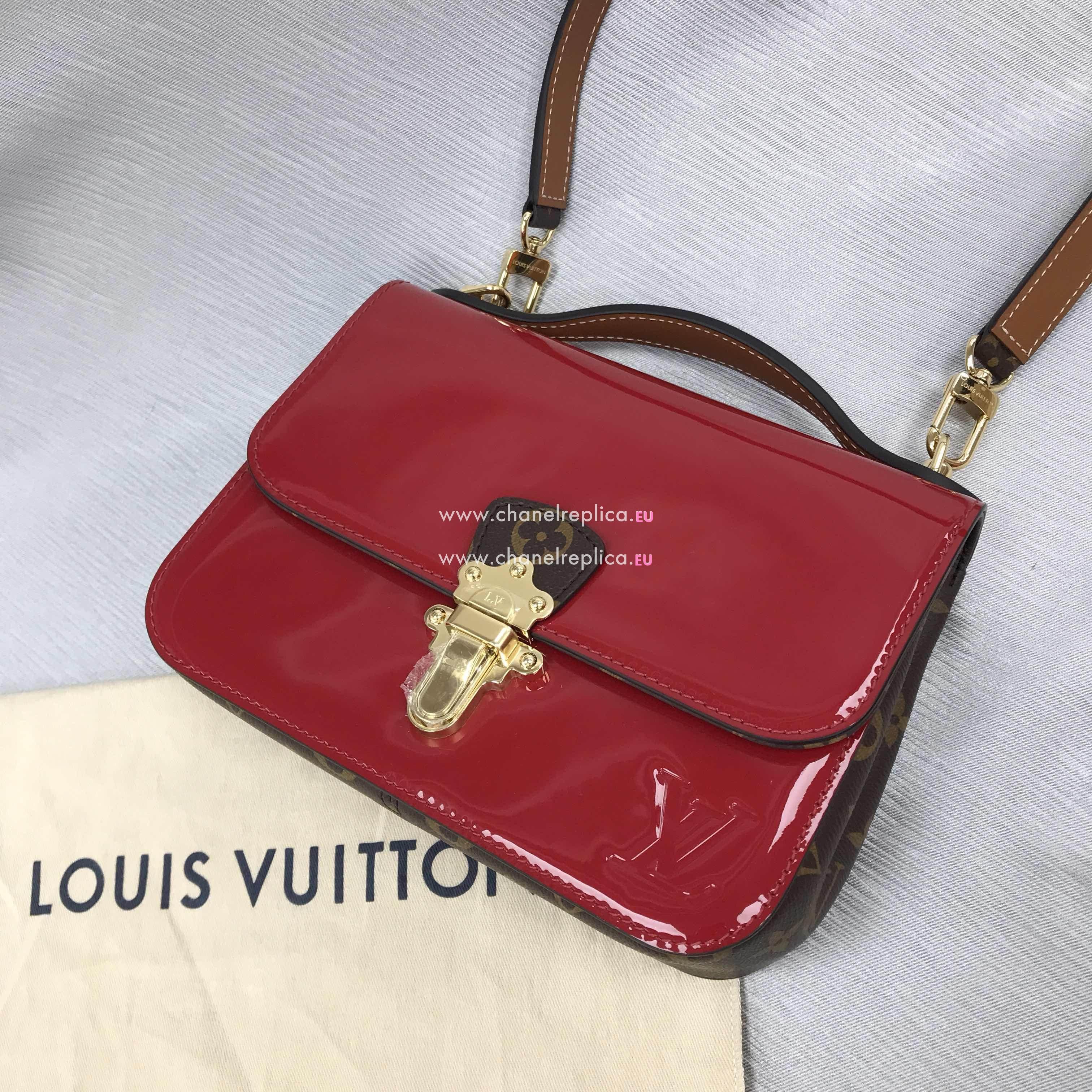 Louis Vuitton Scarlet Smooth Patent Cowhide Cherrywood BB Scarlet M52686